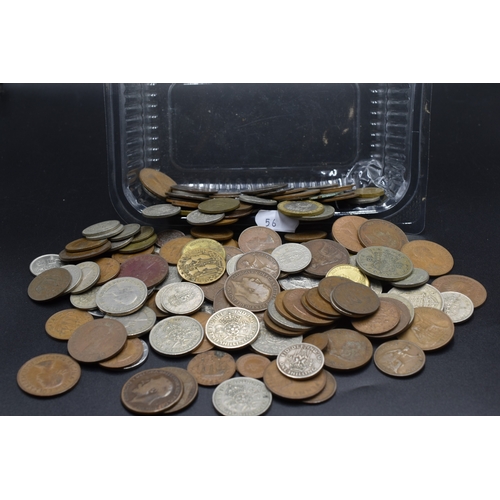 56 - A Selection of Unsorted UK and Worldwide Coins, Approx 1kg