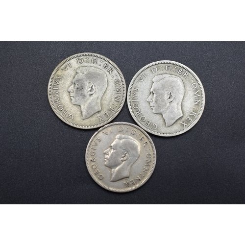 53 - Silver - George VI Two Half Crowns 1937 & 1946 and Two Shillings 1944