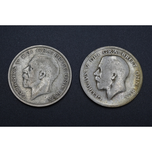 18 - Silver - George V - Half Crown - 1920 & 1933