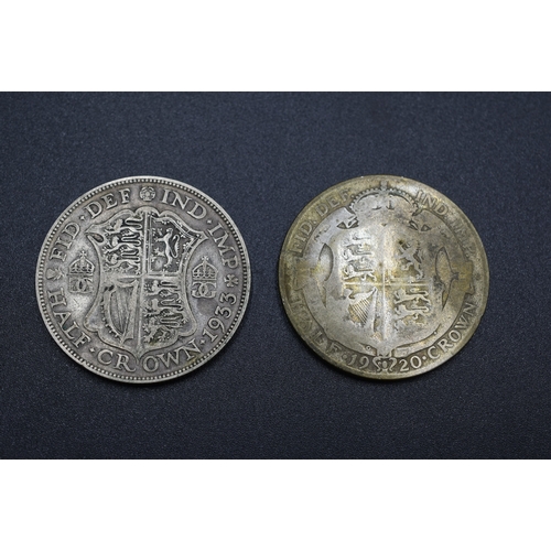 18 - Silver - George V - Half Crown - 1920 & 1933