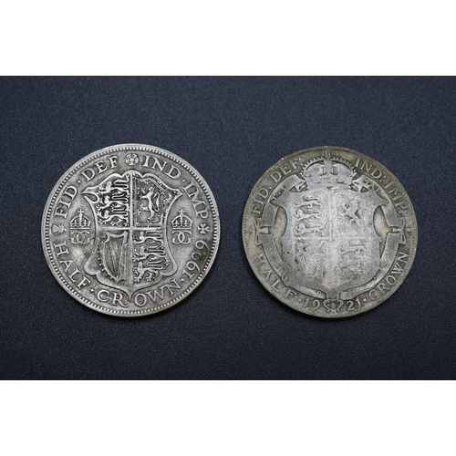 20 - Silver - George V - Half Crown - 1921 & 1929