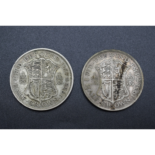 22 - Silver - George V - Half Crown - 1931 & 1933