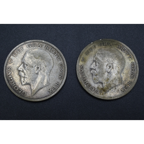 23 - Silver - George V - Half Crown - 1929 & 1936