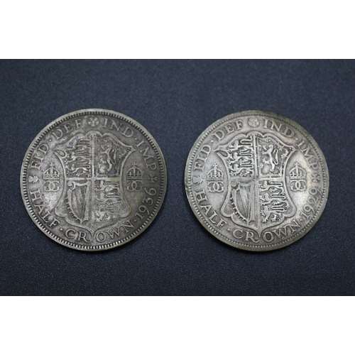 23 - Silver - George V - Half Crown - 1929 & 1936