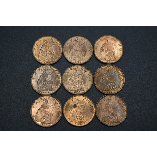 34 - Date Run Of George V Farthings 1928 - 1936