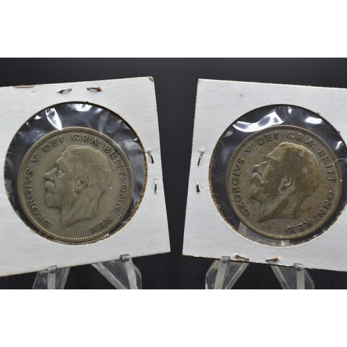 58 - Silver - George V - Half Crown - 1924 & 1932