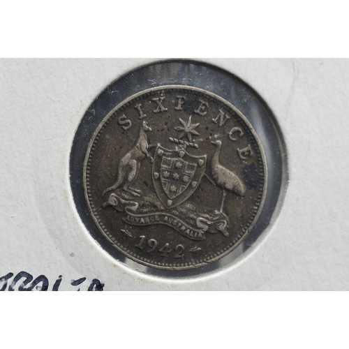 64 - Silver - George VI - Australian Six Pence - 1942