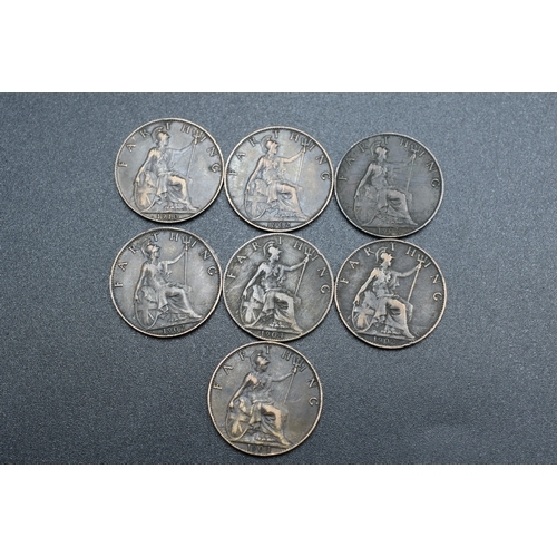 12 - Seven Edward VII Farthings