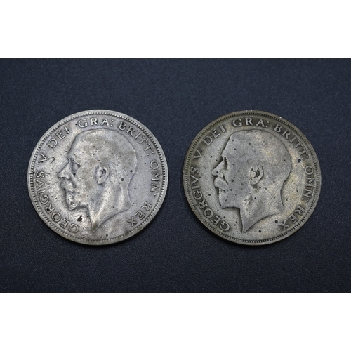 20 - Silver - George V - Half Crown - 1921 & 1929