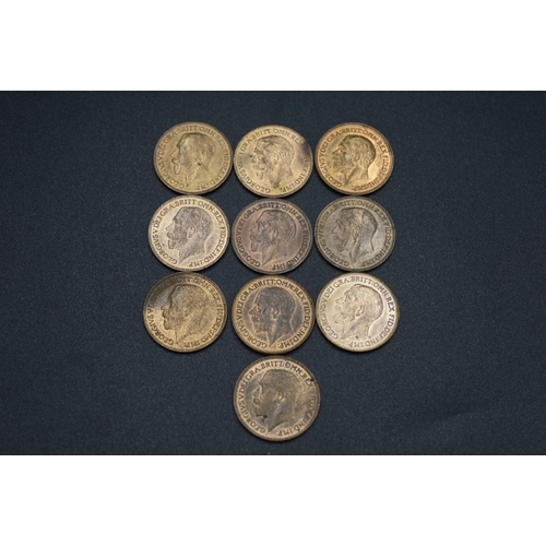 33 - Date Run Of George V Farthings 1918 - 1927