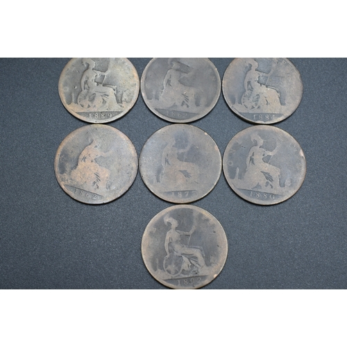 13 - Ten Victoria Young Head Pennies