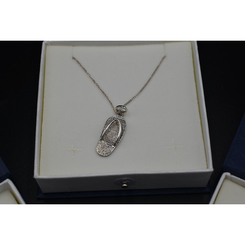 22 - Silver 925 Pendant Necklaces x3 Complete with Presentation Box