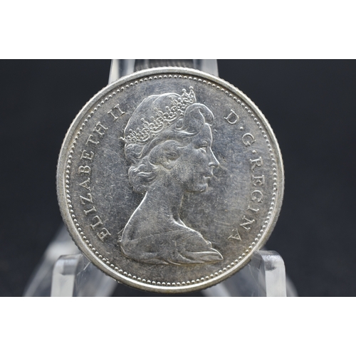 9 - Elizabeth II Silver 1967 Canadian 25 Cent Coin