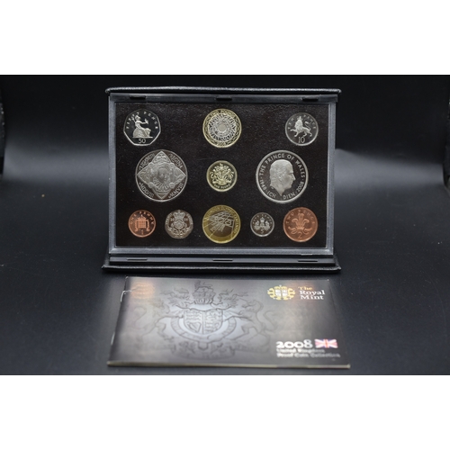 1 - Royal Mint 2008 United Kingdom Proof Coin Collection in Leather Case complete with Booklet