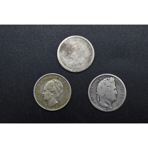 11 - Three Dutch and French Silver Coins