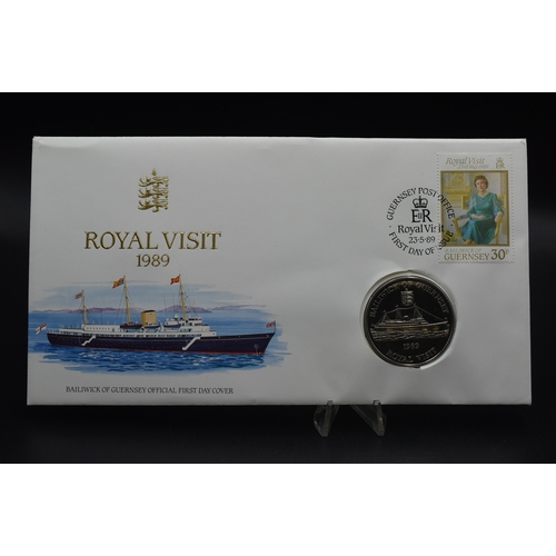 19 - Official First Day Cover - Royal Visit 1989 £2 Coin