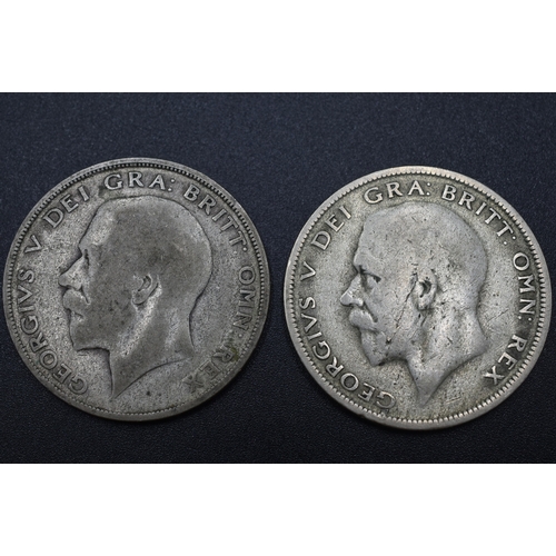 28 - Silver - George V - Half Crowns - 1925 & 1930 (Scarce Dates)