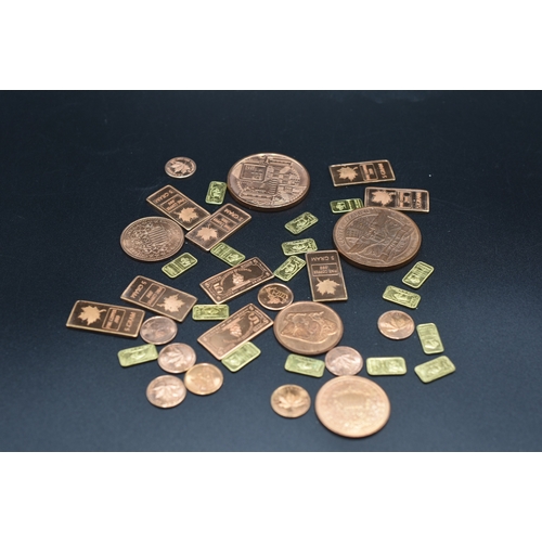 34 - Selection of Copper/Brass Ingots & Coins