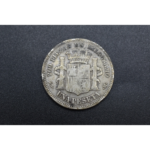 51 - Silver - Spain - 1 Peseta - Provisional Government ESPAÑA