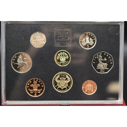 1 - Royal Mint 1986 United Kingdom Proof Coin Collection in Leather Case with Booklet