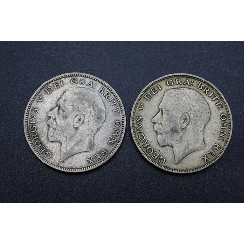 13 - Silver - George V - Half Crown - 1922 & 1931