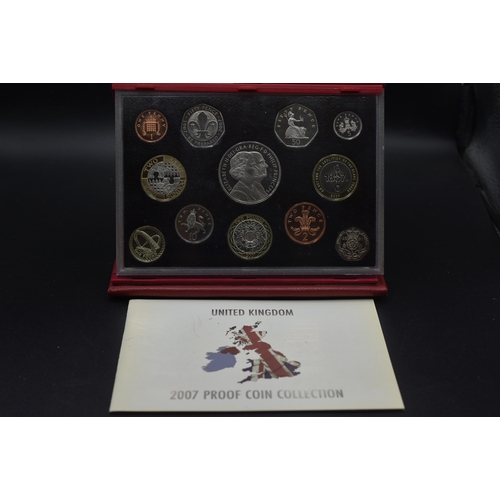 2 - Royal Mint 2007 De-Luxe Proof Coin Collection with Booklet