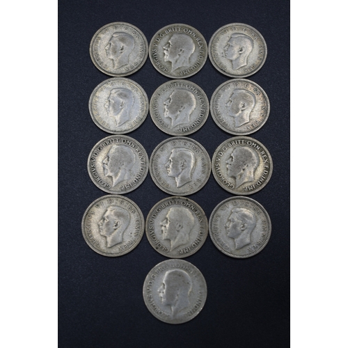 40 - Silver Six Pence Pieces Various Dates