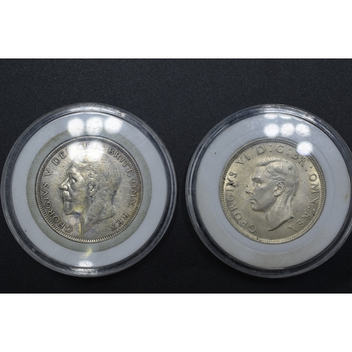 50 - Silver - Half Crown - George V & VI - 1936 & 1942