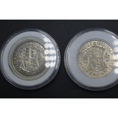 50 - Silver - Half Crown - George V & VI - 1936 & 1942