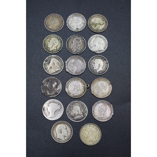 15 - Mixed Selection of Silver Three Pence Pieces