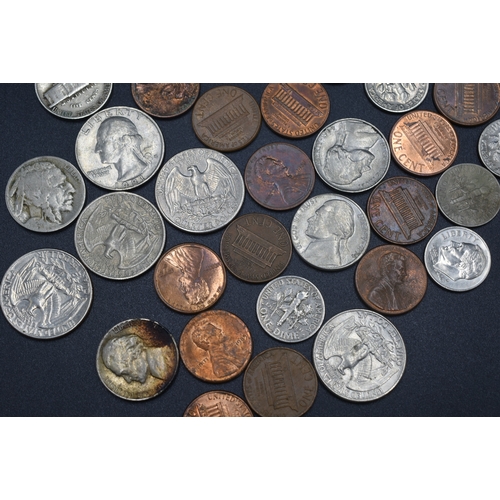 10 - Assortment of USA Coinage including Qtrs., Dimes, Nickels and Cents.