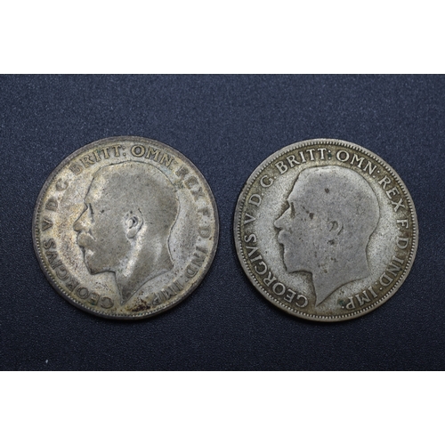 16 - Silver - George V - One Florin - 1921 & 1923