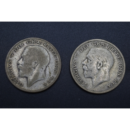 17 - Silver - George V - Half Crown - 1924 & 1931