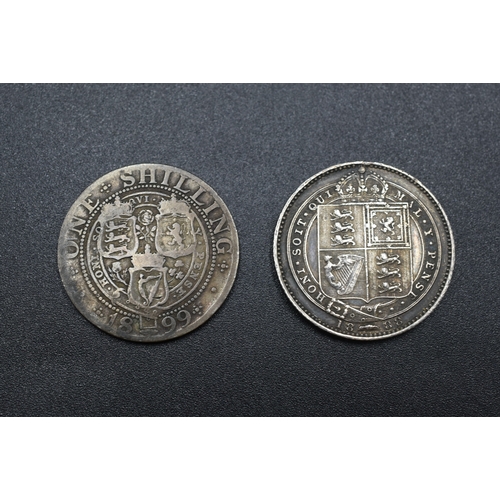 18 - Silver - Victoria - One Shilling - 1888 & 1899