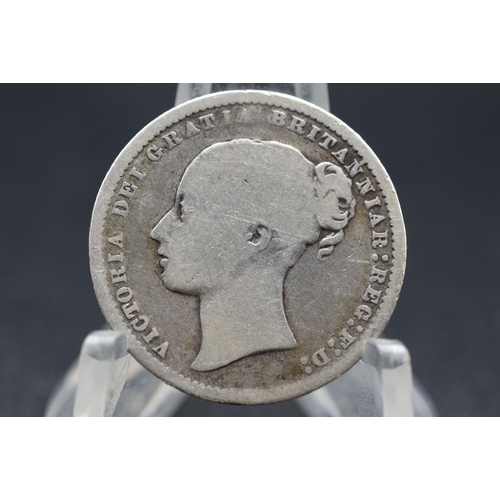 3 - Victoria 1872 Silver Young Head Shilling