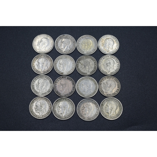 49 - Selection of Silver George V Three Pence Pieces