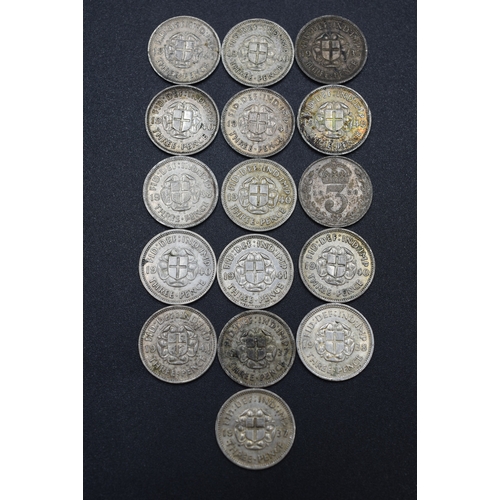 52 - Selection of Silver George VI Three Pence Pieces