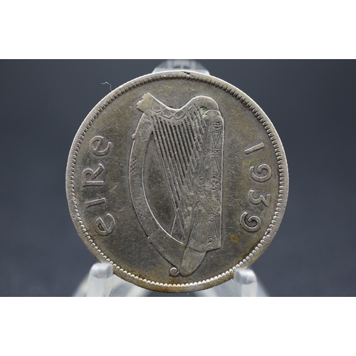 6 - Irish 1939 Silver Half Crown