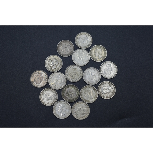 69 - Selection of Silver George VI Three Pence Pieces