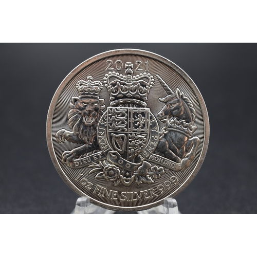 16 - Silver - 2 Pounds - Royal Arms Lion & Unicorn - Elizabeth II - 2021