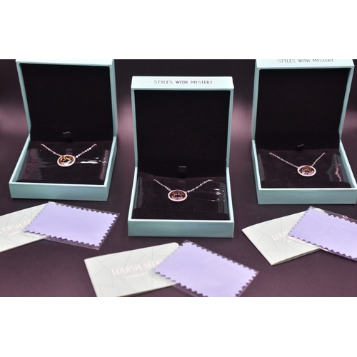 21 - Three New Silver 925 Louisa Secret Necklace's Complete with Presentation Boxes