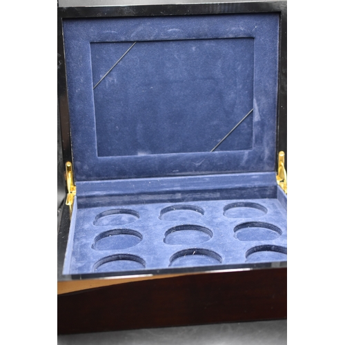 22 - Wooden Coin Presentation Box - Velvet Inlay