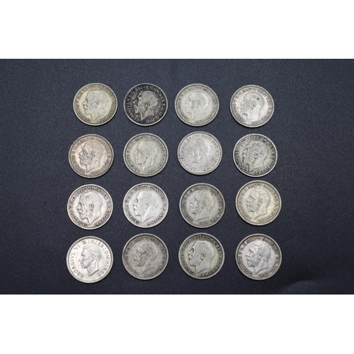 29 - Selection of 16 Various Silver Three Pence Coins (Various Dates)