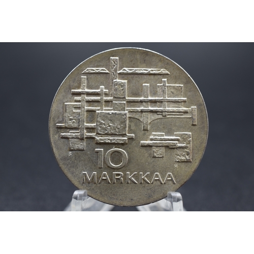 4 - Silver 1967 Finland 10 Markkaa Coin