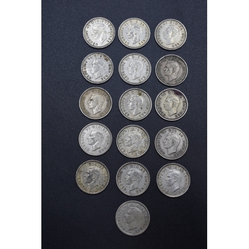 19 - Selection of Silver Three Pence Pieces George VI