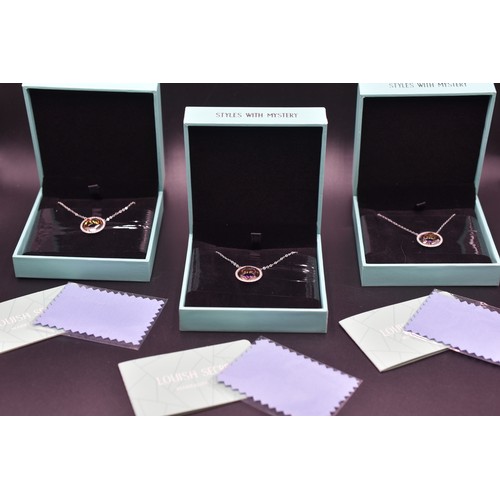 46 - Three New Silver 925 Louisa Secret Necklaces Complete with Presentation Boxes