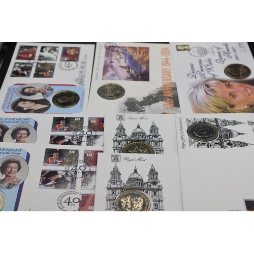 60 - Commemorative Coinage - First Day Covers - 40th Anniversary of the Accession to the Thrown, D-day 50... 