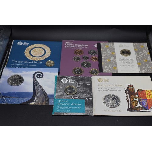 62 - Collection of Royal Mint Uncirculated Cased Coinage to include 2017 Coin Set, The Last 