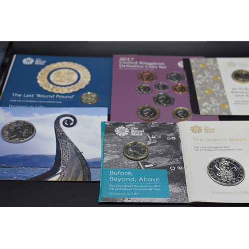 62 - Collection of Royal Mint Uncirculated Cased Coinage to include 2017 Coin Set, The Last 