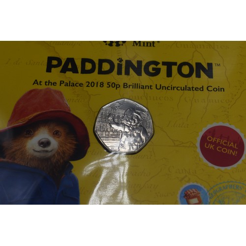 64 - Selection of Cased Coin Collections to Include 1986,1990, 1991 and a Paddington UNC 50 Pence Piece